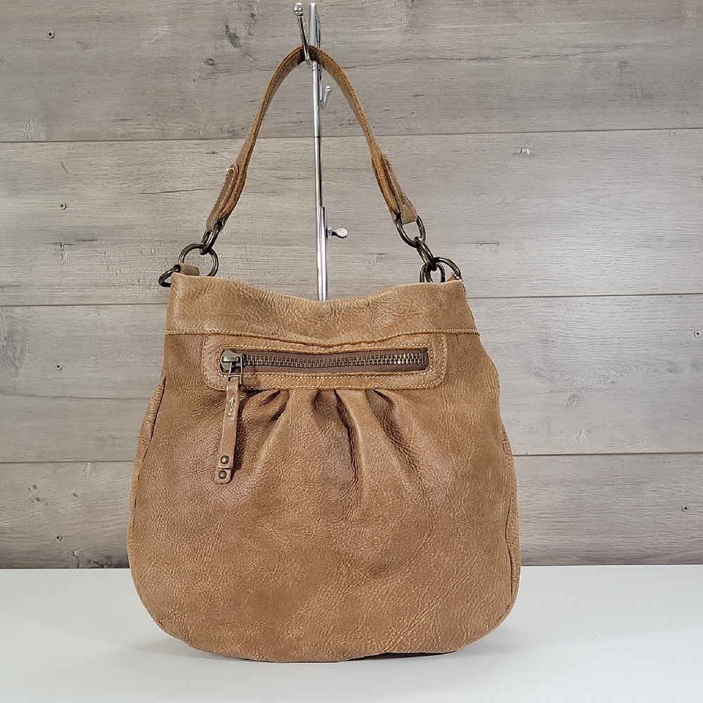Roots Brown Leather Crossbody Shoulder Bag